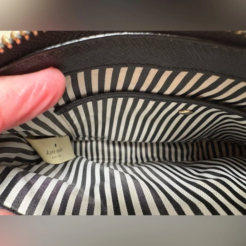 Kate Spade Pink/Black Leather Cameron Clarise Crossbody Bag-Gold Hardware